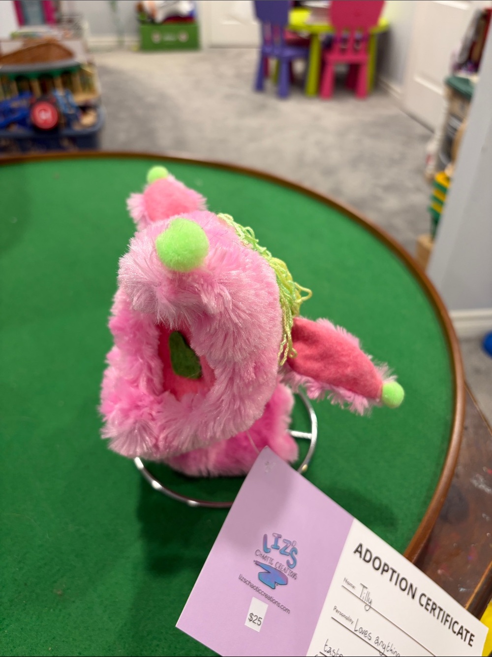 Handmade pink puppet